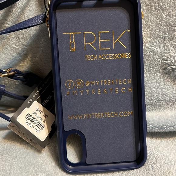 Trek Tech Accessories Crossbody Phone Case Wallet iPhone X/XS Blue NWT - Picture 2 of 7